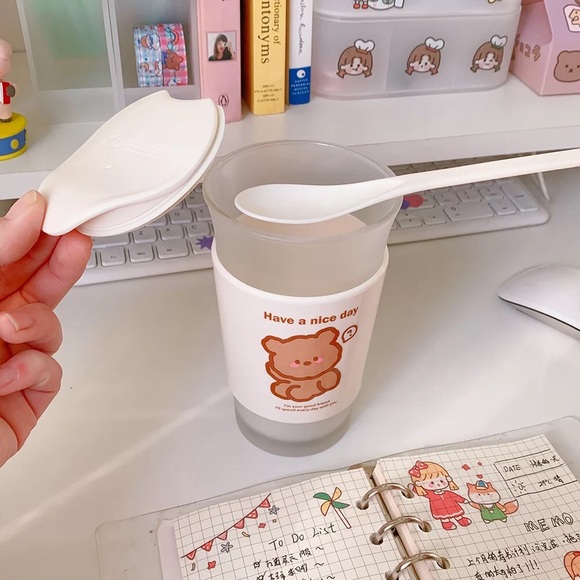 Cup double glass frost thermal insulation spoon - Picture 12 of 15